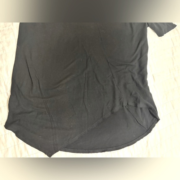ZARA Men's Black Asymmetrical Long T-Shirt - Picture 4 of 5